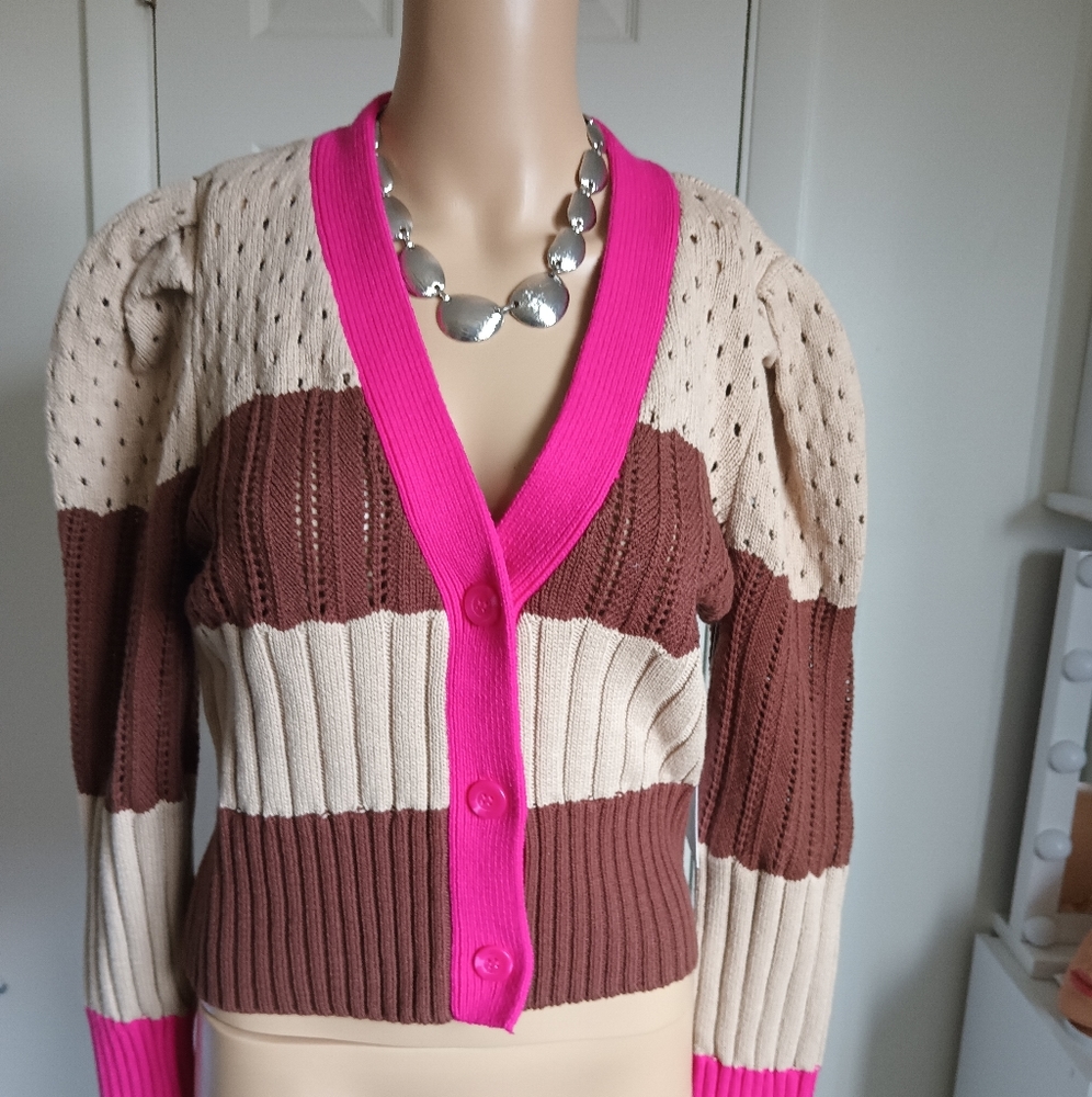CALLIGRAPHIE CLASSIC CARDIGAN V neck sz M
